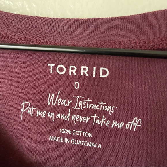 Torrid | Wine Down Classic Raglan Tee - Picture 3 of 7